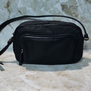 Coach Twill Leather Trim Crossbody Shoulder Handbag Purse